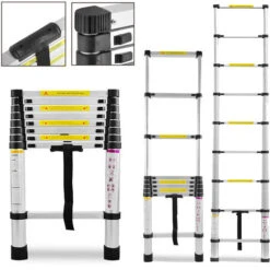 AUFUN Échelle Télescopique Télescopique En Aluminium 2,6 M