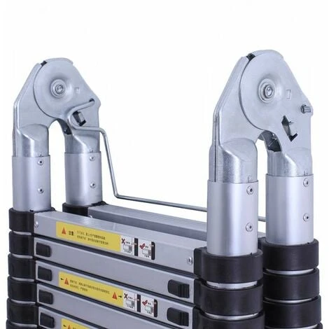 AUFUN Échelle Télescopique 5M, Echelle Pliante Aluminium, Multi-Fonction Ladder, Charge Maximale 150 Kg - Pliable(2,5m+2,5m) – Image 2