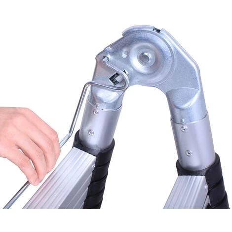 AUFUN Échelle Télescopique 5M, Echelle Pliante Aluminium, Multi-Fonction Ladder, Charge Maximale 150 Kg - Pliable(2,5m+2,5m) – Image 3