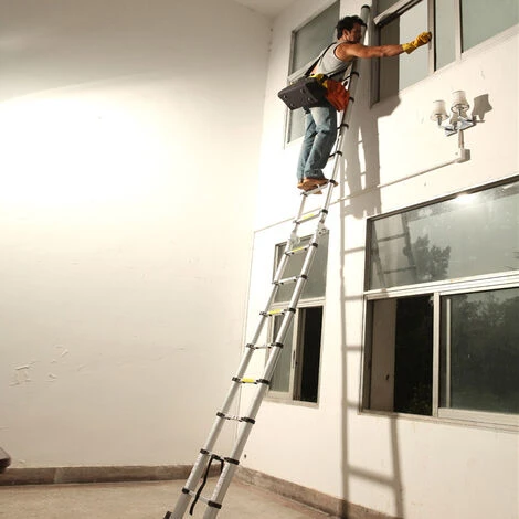 AUFUN Échelle Télescopique 5M, Echelle Pliante Aluminium, Multi-Fonction Ladder, Charge Maximale 150 Kg - Pliable(2,5m+2,5m) – Image 5