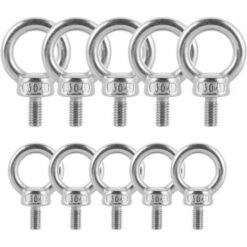 12 Pcs Anneau De Levage En 304 Acier Inoxydable Boulons à Oeil Piton à Visser Pour Équipements De Levage D'ingénierie - M4