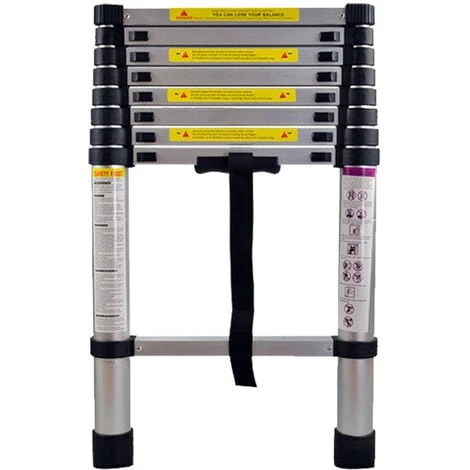 Échelle Télescopique 2.6m Échelle Télescopique Aluminium Multi-Fonction Échelle Pliable Portable Et Pliante HENGMEI