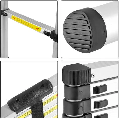 Échelle Télescopique 3.8m Échelle Télescopique Aluminium Multi-Fonction Échelle Pliable Portable Et Pliante HENGMEI – Image 4