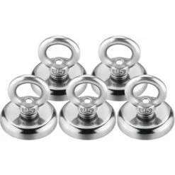 32mm Aimant Puissant 30kg Force De Traction Aimant Puissant Rond Magnétique Néodyme 5 Packs
