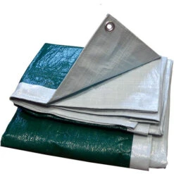 Bâche Légère 140gr/m² Blanc/Vert 3m X 4m