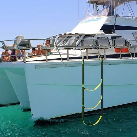 Échelle De Corde De Bateau De 3 étapes, échelle Portative De Corde D'embarquement, échelle D'embarquement De Corde De Pêche, échelle De Bain Marine D'échelle De Corde – Image 3