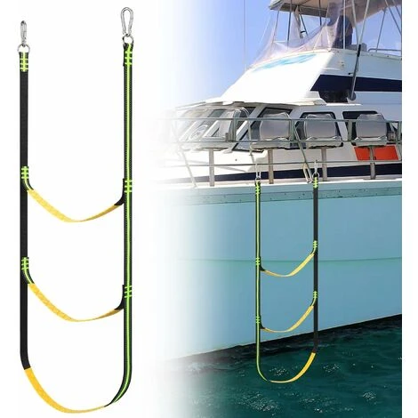 Échelle De Corde De Bateau De 3 étapes, échelle Portative De Corde D'embarquement, échelle D'embarquement De Corde De Pêche, échelle De Bain Marine D'échelle De Corde – Image 4