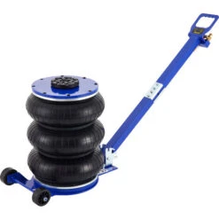 VEVOR Cric Pneumatique 6T Regelable Bleu, Cric De Levage Pneumatique 6T, Cric Pneumatique Gonflable Avec Rouleur, Cric Gonflable Hauteur De Levage 16,5-40 Cm, Poignee Portable Pour Reparation Atelier