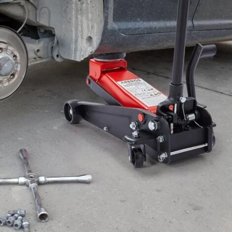 AREBOS 3T Cric Hydraulique De Rangement Hauteur D'encastrement 130-508 Mm 2 Supports En Caoutchouc Béquille De Levage Voiture – Image 2