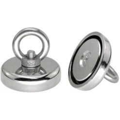 LTS FAFA Aimants De Pêche En Néodyme Super Puissants Aimants De Terre Rare Très Résistants Avec Boulons à œil Fraisés Pour La Pêche Magnétique De Récupération 1pcs (20mm)