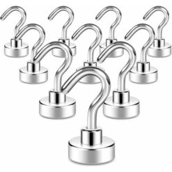 Lot De 10 Crochets Magnétiques, 10 Kg + Aimant Puissant Avec Crochet De Réfrigérateur, Crochet De Plafond Robuste, Crochet Magnétique