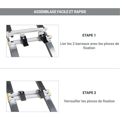 Echelle Toit 5.30m Avec Crochet (1 échelle 2.30m + 1 Rallonge 3.00m) - ECHTOIT/530/30/E37 – Image 5