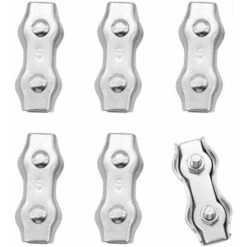 Serre-câble　6 Pièces M5 Duplex Pinces En Acier Inoxydable Connecteur De Corde Pince De Câble Métallique En Acier Inoxydable Pour Câble Métallique 4 Mm Pince De Câble En Acier Inoxydable