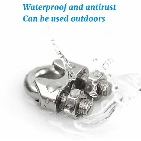 5 Pièces M6 Pince À Câble En Acier Pinces En Forme De U Boulon En U Pince À Corde En Forme De U Pour Câble Corde À Linge En Acier Serre-Câble En Acier Pinces En Acier – Image 2