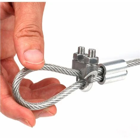 5 Pièces M6 Pince À Câble En Acier Pinces En Forme De U Boulon En U Pince À Corde En Forme De U Pour Câble Corde À Linge En Acier Serre-Câble En Acier Pinces En Acier – Image 4