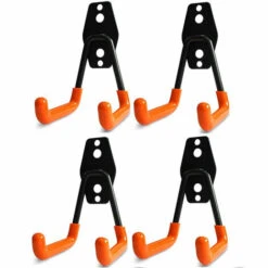 Crochets De Garage, Crochets De Rangement Pour Garage Crochets De Suspension， Crochet Muraux En Acier Avec Revêtement Anti-Dérapant Support Lourd, Pour Accrocher Les échelles，Vélos，Outils De Jardin Gr