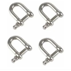 Manille D'étrave 4 Pièces M8 Acier Inoxydable Forme D Manille à Chaîne Boucle De Levage Manille à Chaîne De Levage Avec Goupille à Vis Filetée