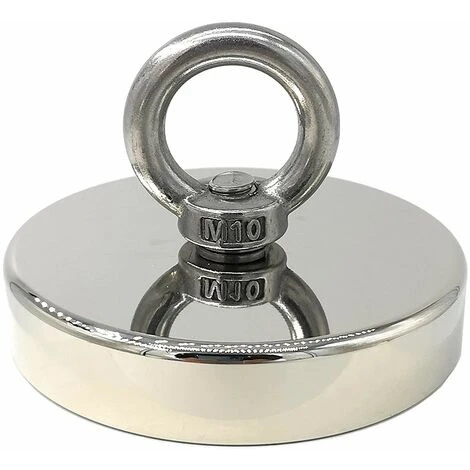 Aimant En Néodyme Ultra Puissant 320 Kg Idéal Pour La Pêche Magnétique Ø 90 Mm Avec œillet En Néodyme