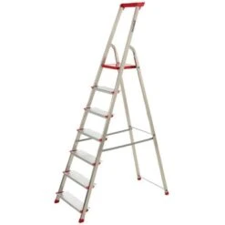 Escabeau 7 Marches Escalux CONFORLUX Hauteur 3,42m Aluminium Marches Ultra Larges