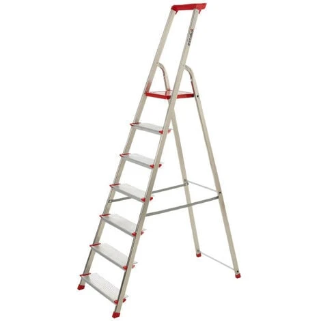 Escabeau 7 Marches Escalux CONFORLUX Hauteur 3,42m Aluminium Marches Ultra Larges