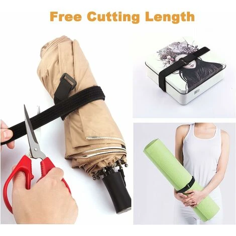 Sangles De Câble Réglables De 10m Avec 50 Boucles, Attaches De Câble Réutilisables Noires, Sangle De Fixation à Crochet Et Boucle Pour La Gestion Des Câbles (10m X 2cm, Noir) – Image 5