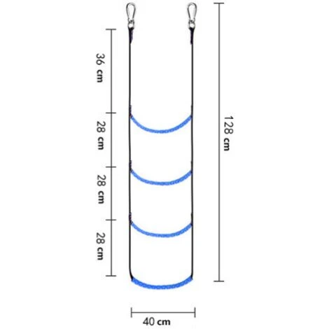 4 Marches Échelle Corde Bateau Échelle De Corde Marine Échelle Kayak Bateau à Moteur Canoë – Image 5