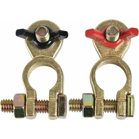 Cosses De Batterie 12 V/24 V Bornes De Batterie Connecteurs De Batterie Avec écrous à Oreilles (1 Paire) 2 Pièces