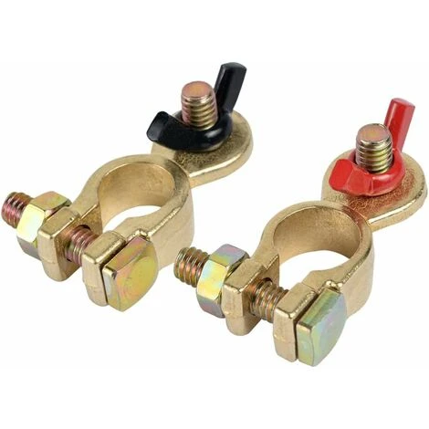 Cosses De Batterie 12 V/24 V Bornes De Batterie Connecteurs De Batterie Avec écrous à Oreilles (1 Paire) 2 Pièces – Image 2