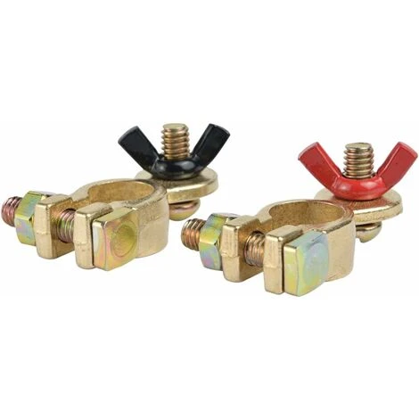 Cosses De Batterie 12 V/24 V Bornes De Batterie Connecteurs De Batterie Avec écrous à Oreilles (1 Paire) 2 Pièces – Image 3
